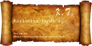 Kozlovits Teréz névjegykártya